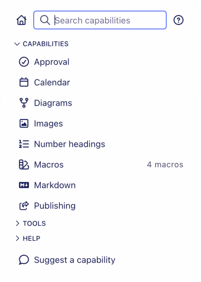 Capable for Confluence byline menu, with Approval selected